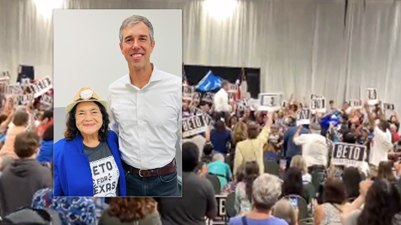 Beto O'Rourke y la activista Dolores Huerta se unen para campaña electoral en Texas
