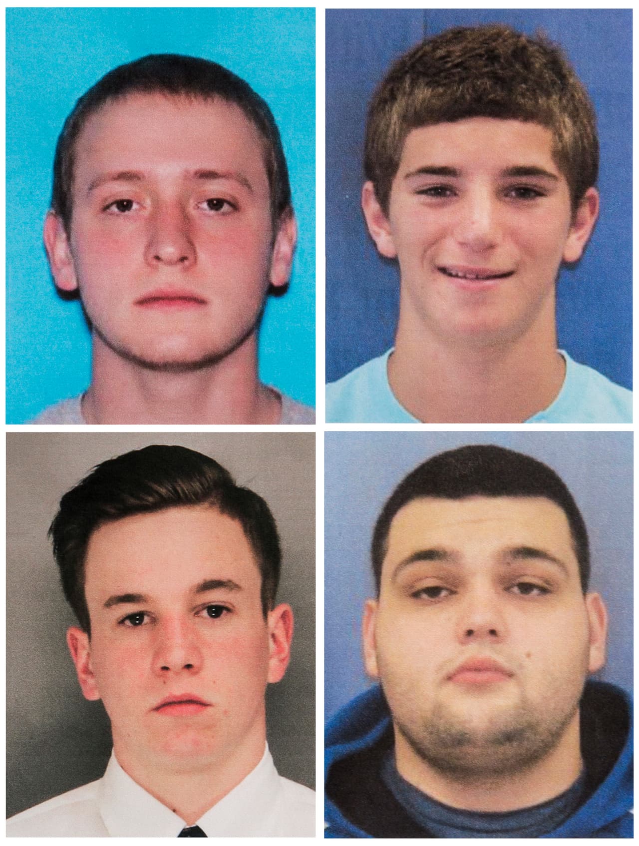 Los cuatro jóvenes desaparecidos son Mark Sturgis (abajo a la derecha), de 22 años; Tom Meo (arriba a la izquierda), de 21; Jimi Tar Patrick (abajo a la izquierda), de 19; y Dean Finocchiaro (arriba a la derecha), de 21 años.