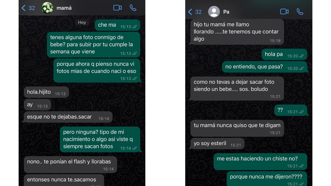 Joven se entera por WhatsApp que es adoptado