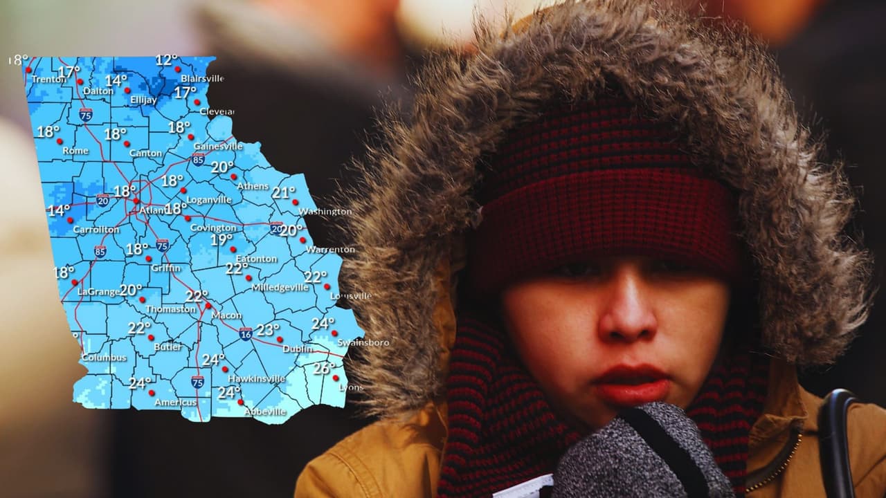 Frío por debajo de los 20 grados Fahrenheit en Georgia, estas ciudades tendrán los índices más bajos