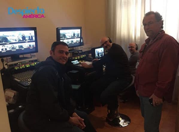 Parte del equipo técnico que ha hecho posible esta cobertura en el Vaticano.