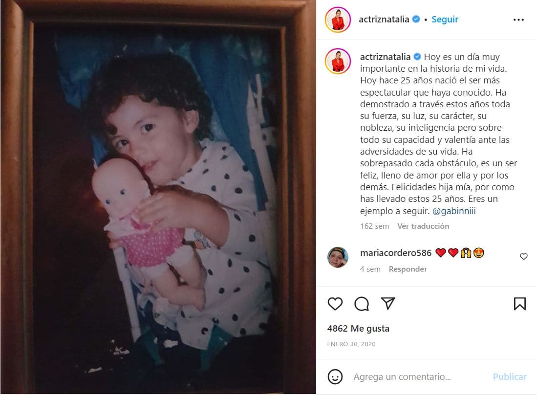 Hija de Natalia Ramírez