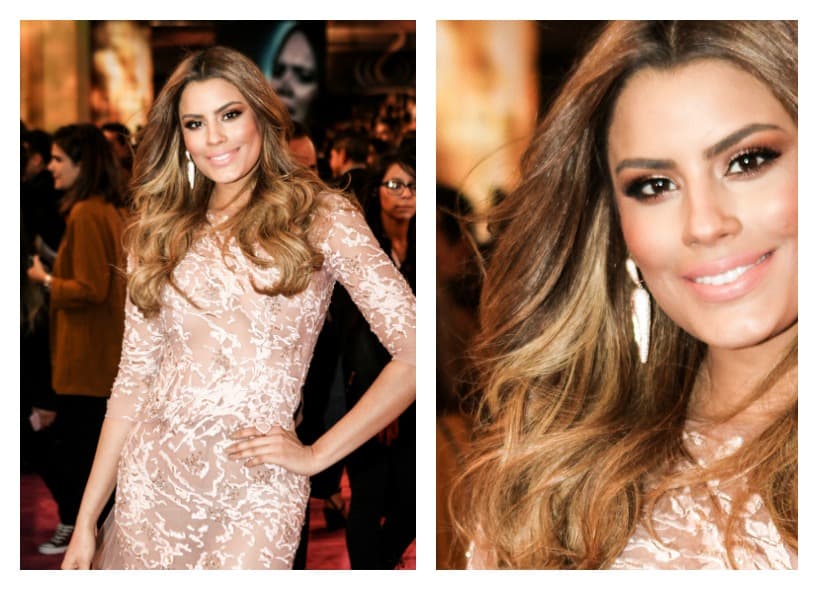 Uno de los rostros más bellos de la noche, fue el de Ariadna Gutiérrez, que llevó un traje espectacular que combinó con los aretes perfectos.