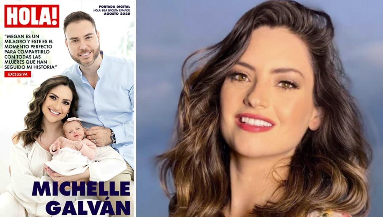 <b>Michelle Galván</b>, periodista y presentadora de Primer Impacto, posó por primera vez con su hija
<b> Megan</b> y su esposo 
<b>Fernando Guajardo</b> para 
<b><a href="https://us.hola.com/es/celebrities/20200817fq8qe2yukh/michelle-galvan-maternidad-hija-megan" target="_blank">la portada digital de la revista Hola! USA</a></b>.