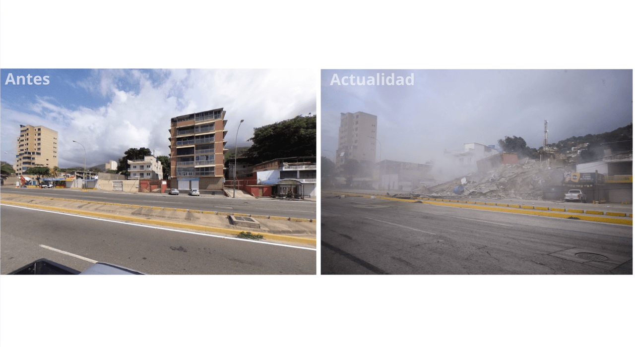 Antes: Google Maps 
<a href="https://www.google.com/maps/@10.6122778,-66.8641297,3a,90y,145.57h,79.52t/data=!3m11!1e1!3m9!1sCIHM0ogKEICAgICa59-eywE!2e10!3e11!6shttps:%2F%2Flh3.googleusercontent.com%2Fgpms-cs-s%2FABJJf51r9JxTFawCNj5-i6zI2-u6SNqwj0nEptNBFc2lE7Yp-GxbIr1uDB_TGuBvY7ACErlpnxWZBdVOI5Cfgv0ECvUbfeWynfRRTLQKdWVD3oFprT7LUzo0j4Y-vK5DYP_nAUUDyx_y%3Dw900-h600-k-no-pi10.477495482100025-ya348.0742262035124-ro0-fo100!7i5376!8i2688!9m2!1b1!2i22?entry=ttu&g_ep=EgoyMDI2MDYyMi4wIKXMDSoASAFQAw%3D%3D">street view</a>; Actualidad: Maxwell Briceno/Reuters