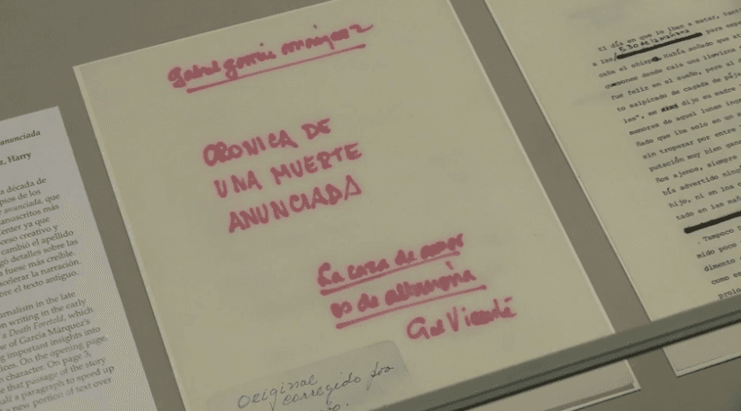Este es el manuscrito de 'Crónica de una muerte anunciada', obra publicada en 1981.
