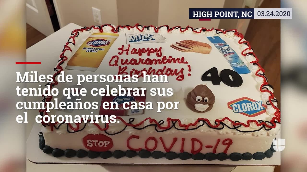 Mujer hace peculiares pasteles de cumpleaños en tiempos de cuarentena por el coronavirus