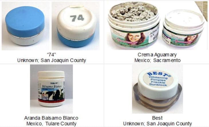 Algunas de las cremas investigadas fueron encontradas en condados del valle central, incluyendo los condados de Tulare, Kern y Kings.