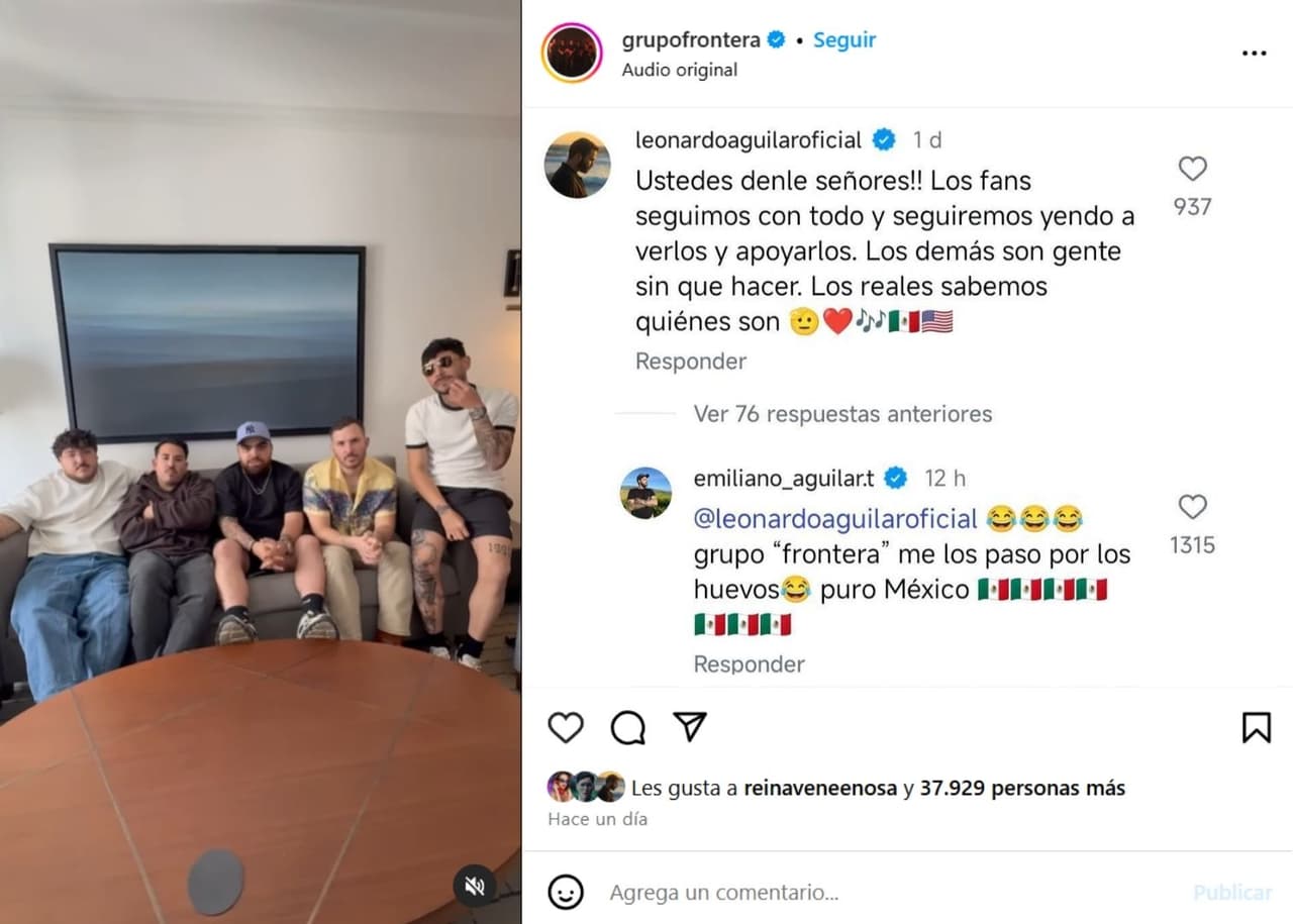 Emiliano Aguilar respondió a su hermano Leonardo tras él apoyar a Grupo Frontera.