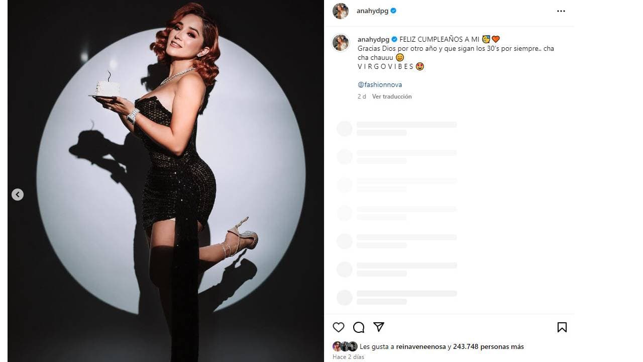 Daisy Anahy celebra su cumpleaños.