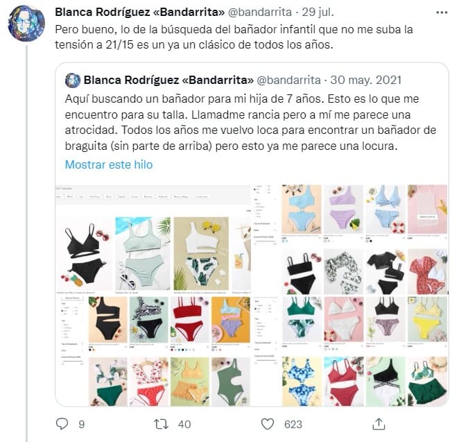 Previamente, la madre hizo un llamado en contra de los bikinis para niñas
