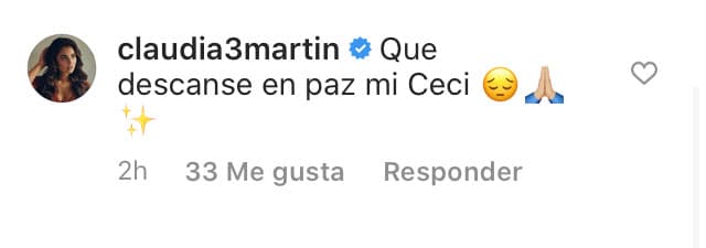 "Que descanse en paz mi 'Ceci'", escribió.