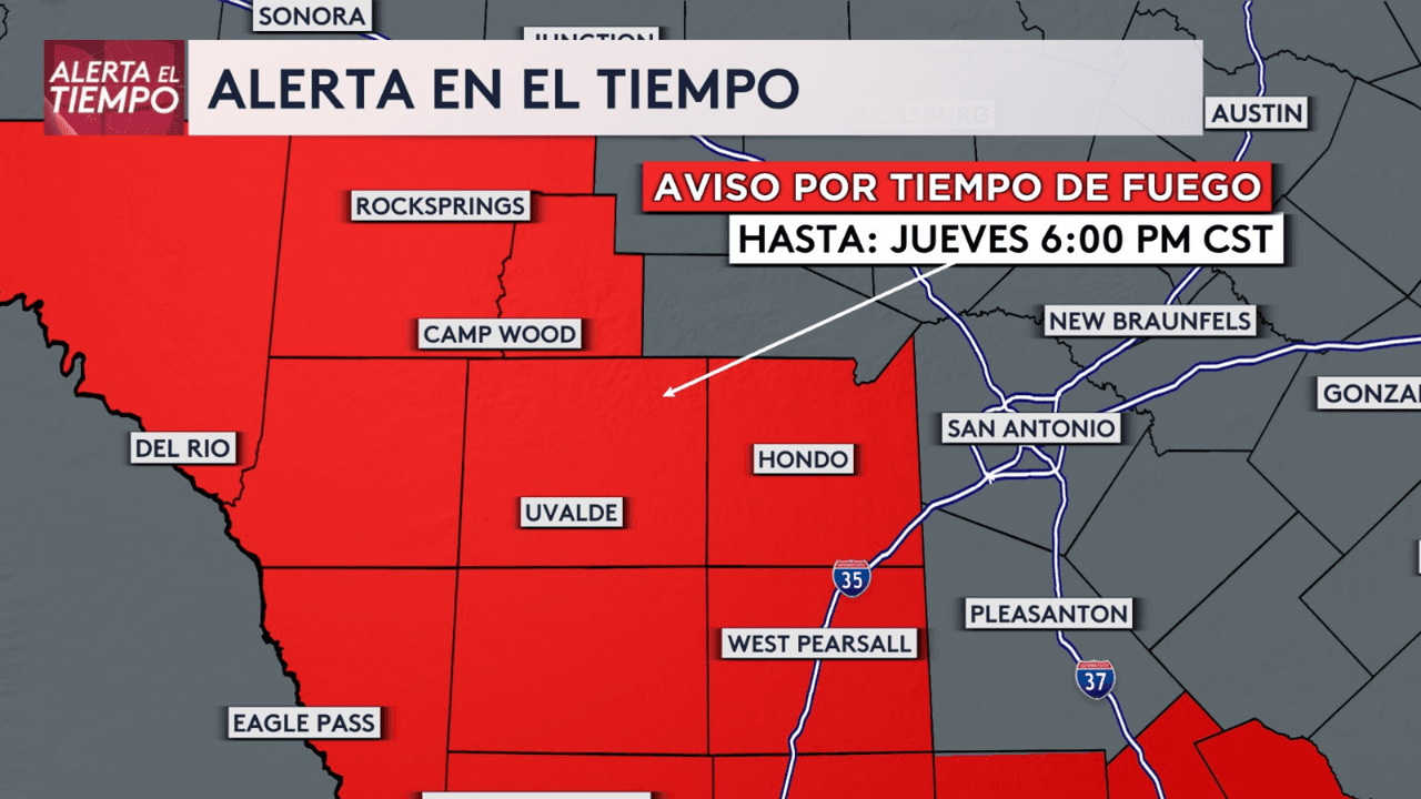 Extienden aviso por tiempo de fuego en el centro de Texas