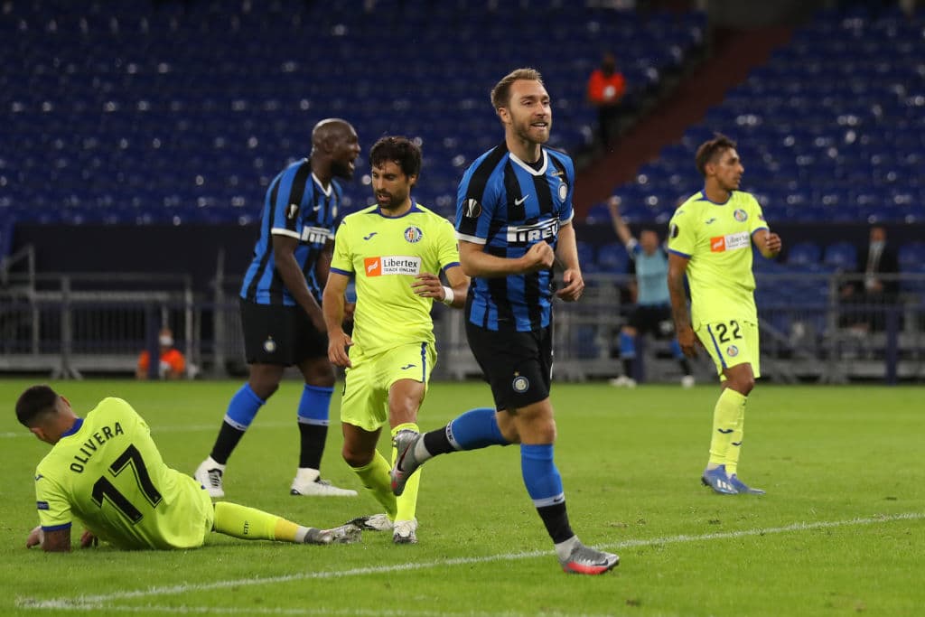 Christian Eriksen aprovecha el mal rechace de la defensa del Getafe y sentencia la eliminatoria.