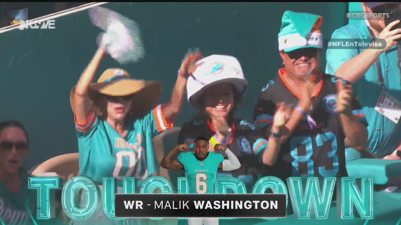 ¡Miami consigue otro touchdown! Malik Washington, por tierra