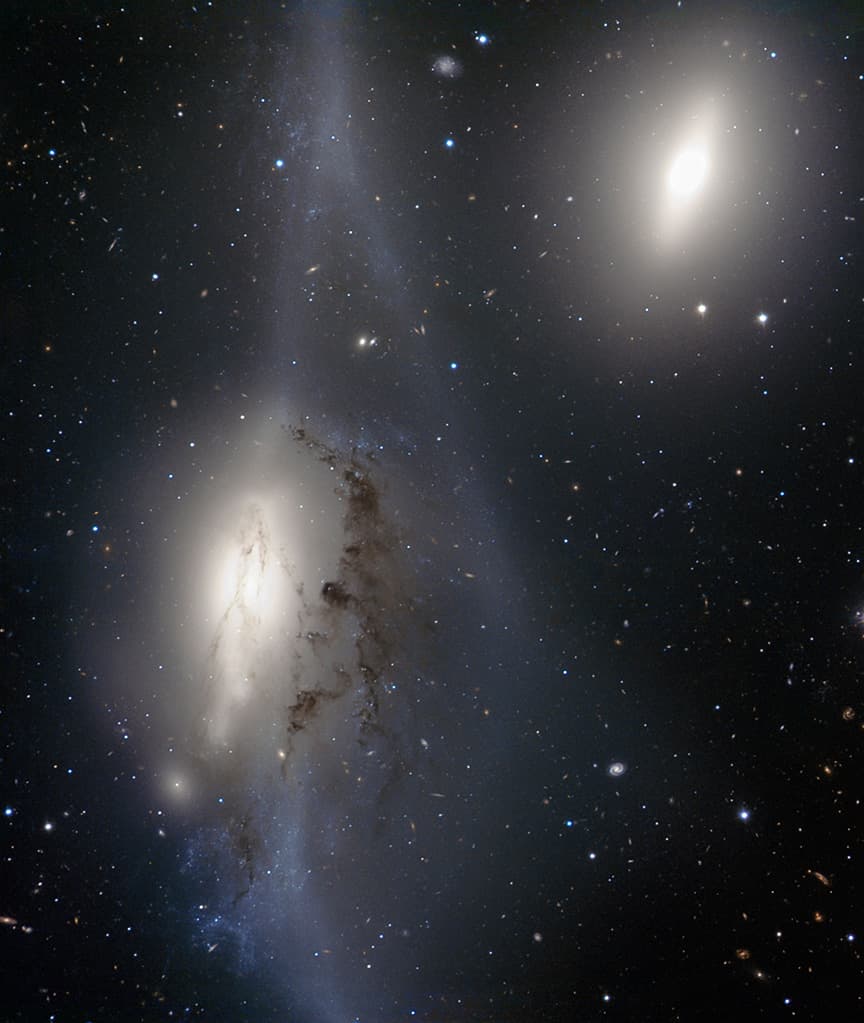 Galaxias se unen en el cúmulo de Virgo (Crédito: Chandra X-ray Observatory Center)