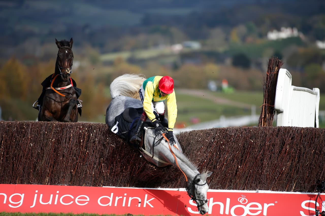 Aidam Coleman no logro que su caballo Mick Tonic superara una de las barreras, lo que los llevó a ambos a una impresionante caída.