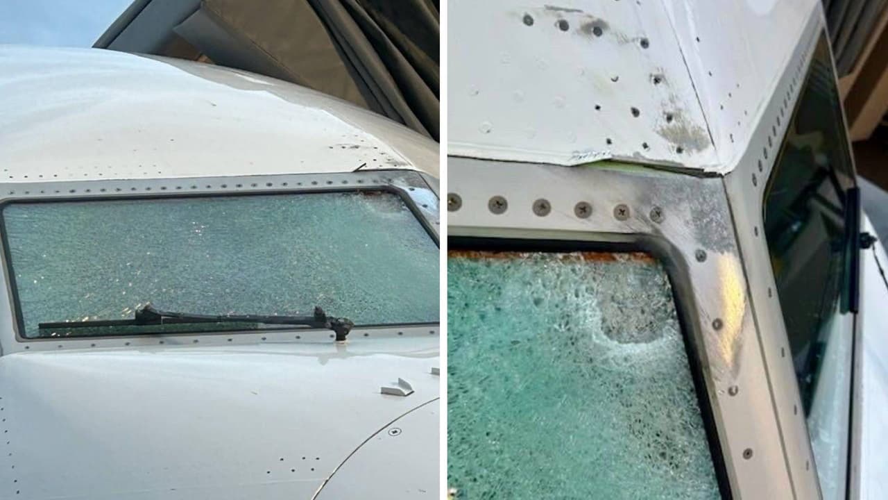 ¿Qué impactó el cristal de un avión de United que aterrizó de emergencia en SLC? 