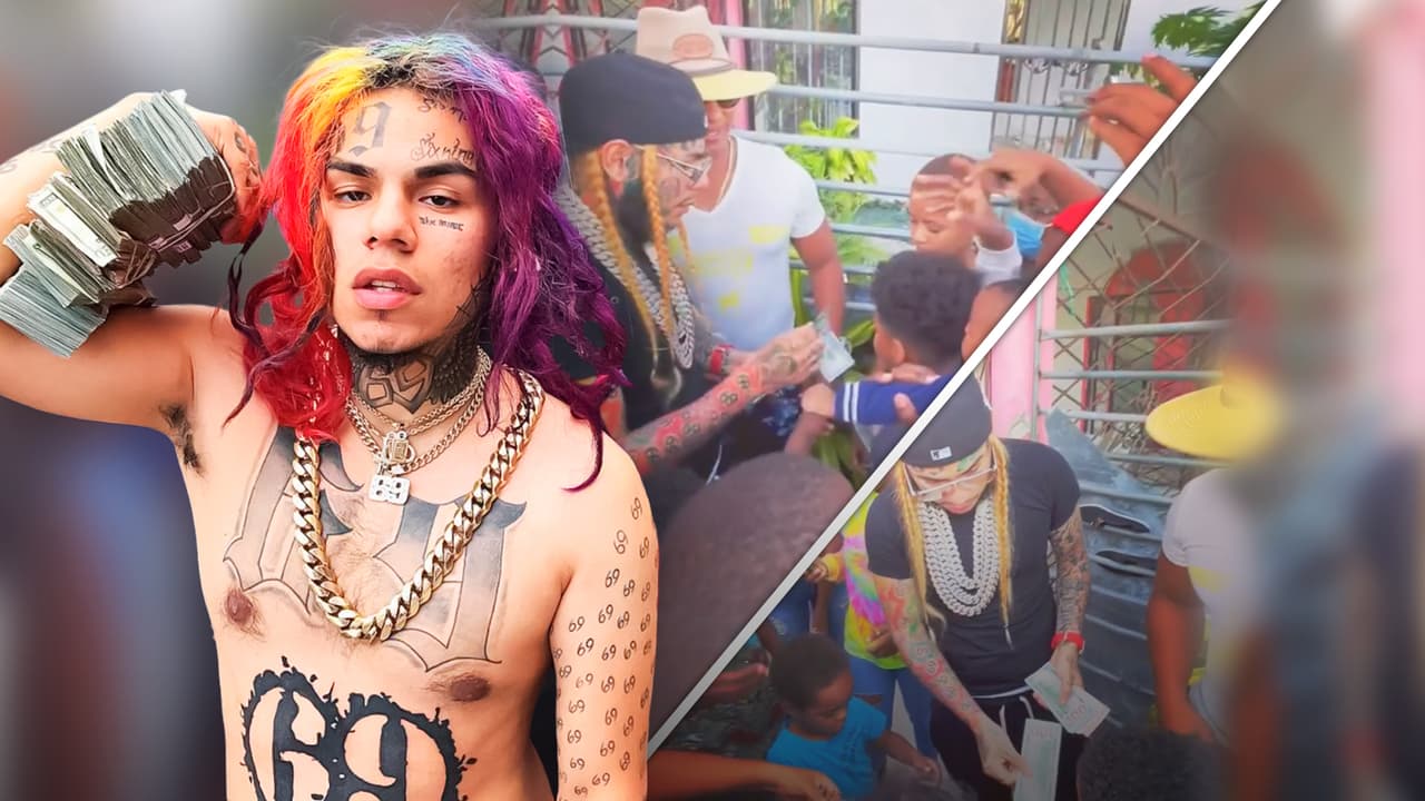 A Tekashi 6ix9ine el dinero ya “no le da alegría” y lo regala (otra vez) al por mayor a niños dominicanos