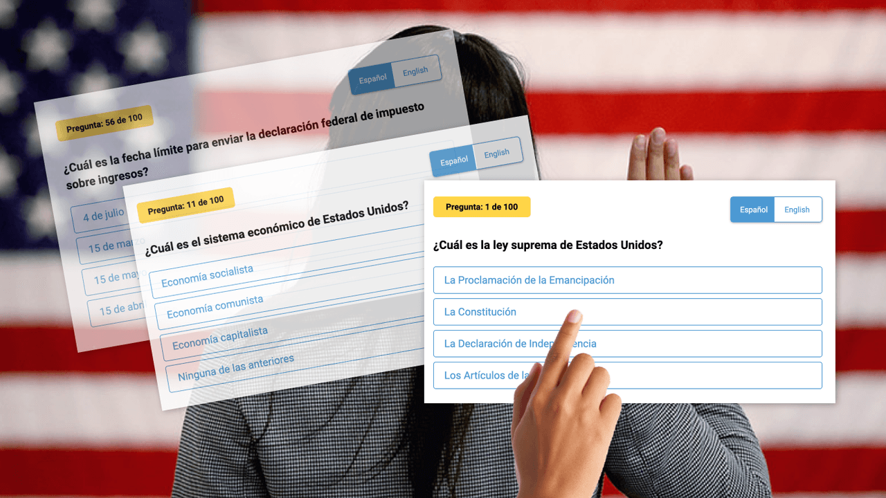 Examen de ciudadanía: practica preguntas y respuestas en español e inglés 