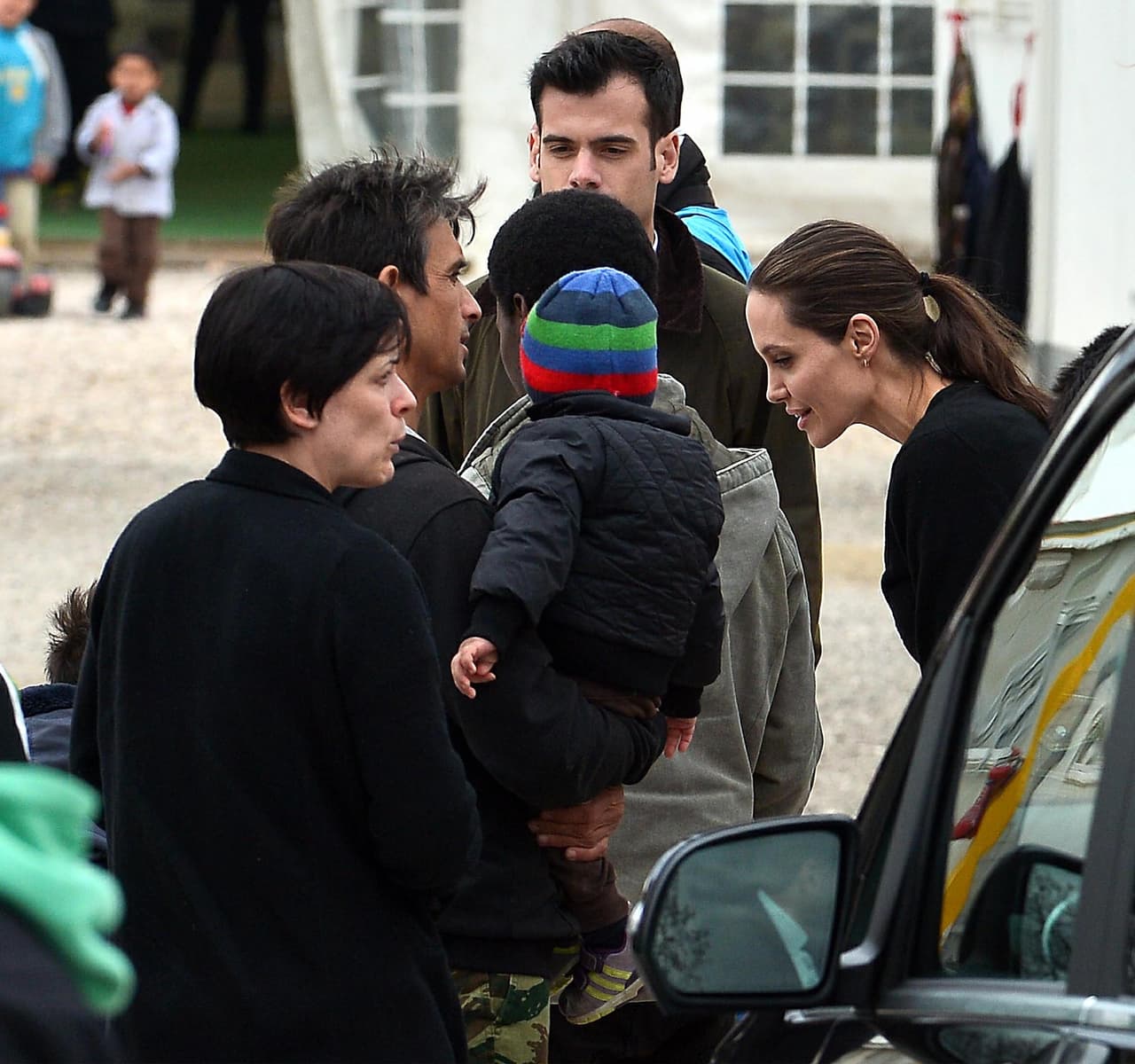 Como esta familia, que logró conversar con la actriz.
