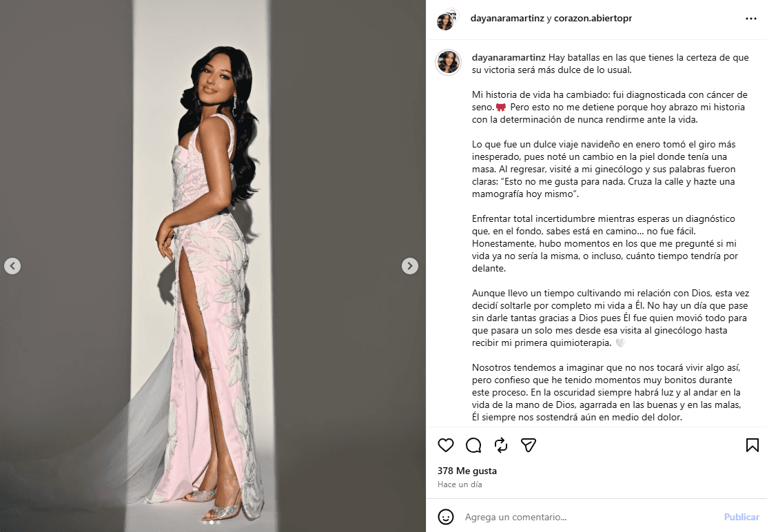 Dayanara Martínez compartió que fue diagnosticada con cáncer de mama.