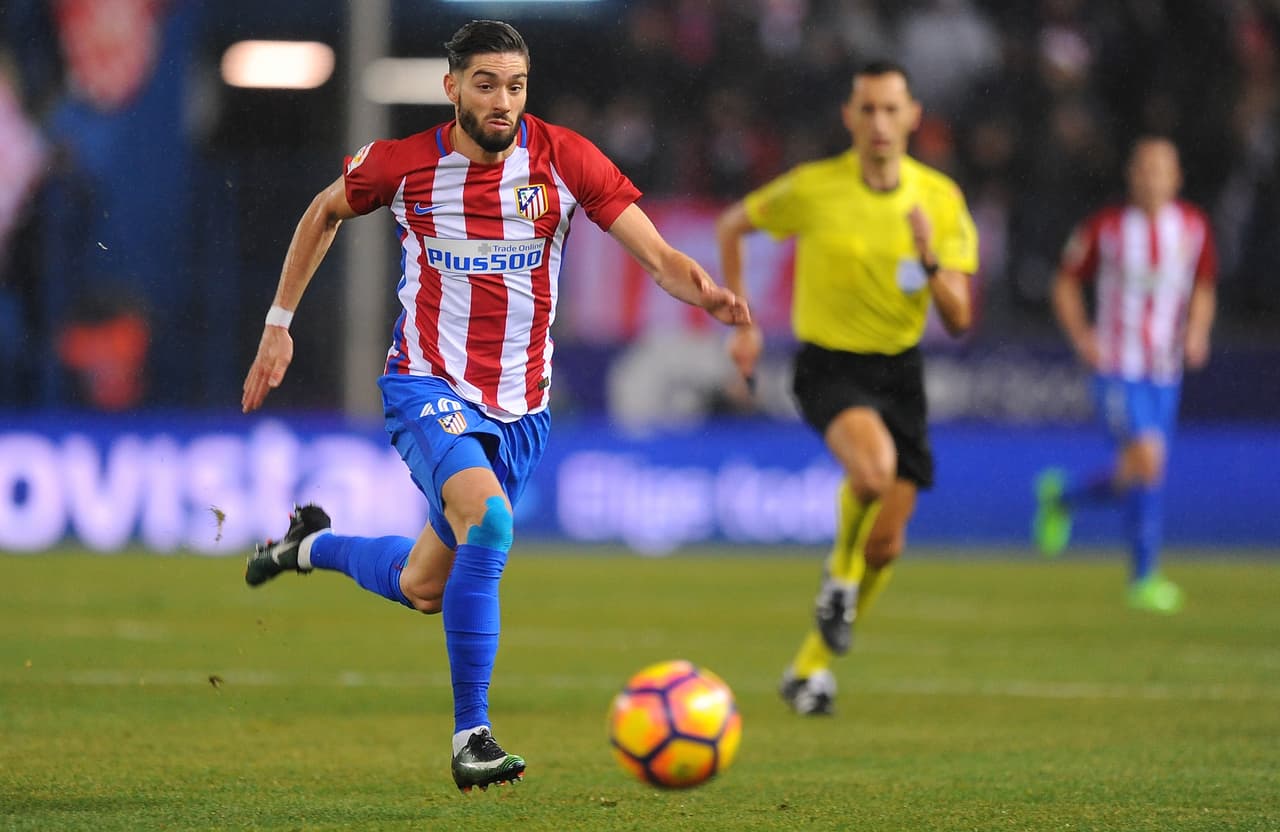 MADRID, SPAIN - FEBRUARY 04: Yannick Carrasco of Club Atletico de Madrid in action during the La Liga match between Club Atletico de Madrid and CD Leganes at Vicente Calderon Stadium on February 4, 2017 in Madrid, Spain. (Photo by Denis Doyle/Getty Images)