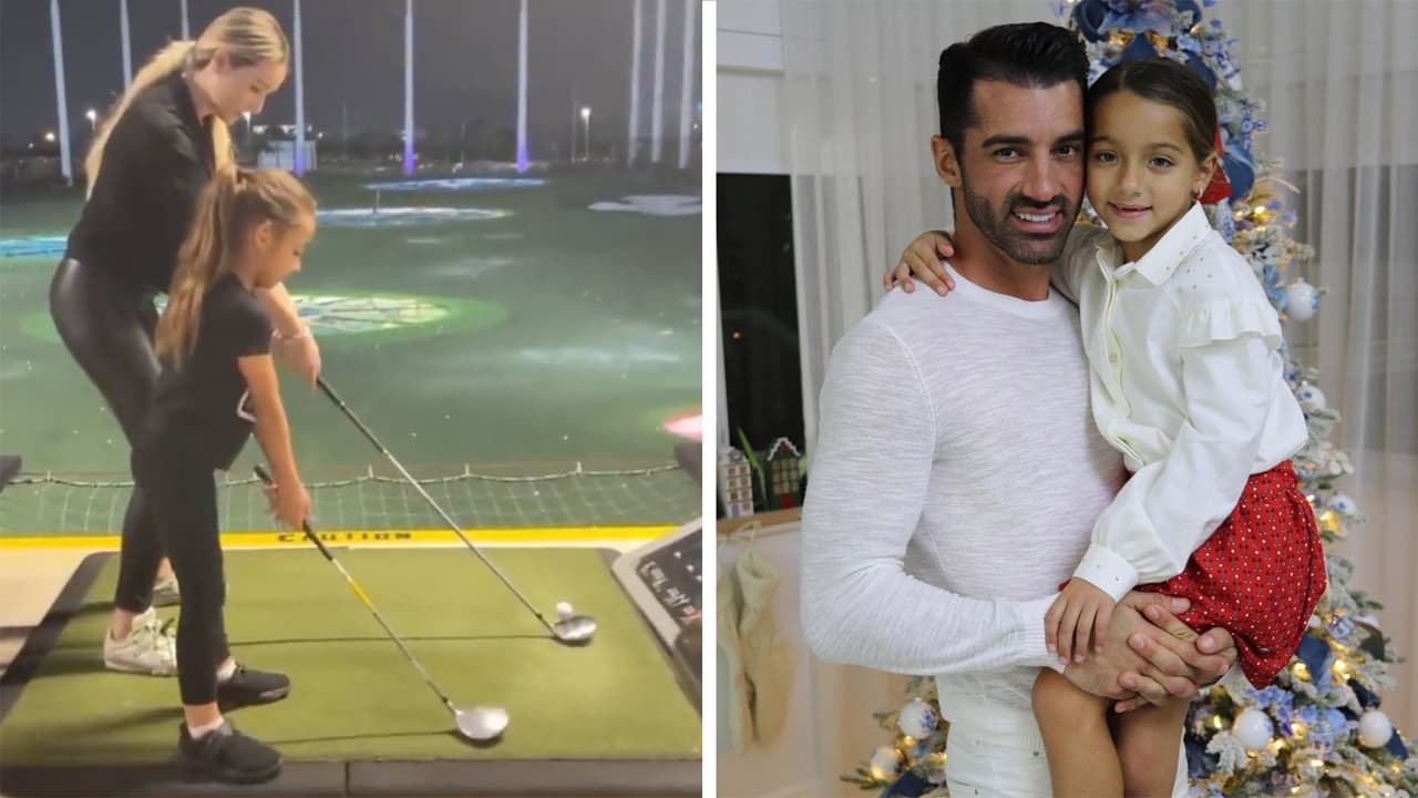 <b>Mira este video </b>cómo Alaïa demuestra su talento para el golf junto a su papá.