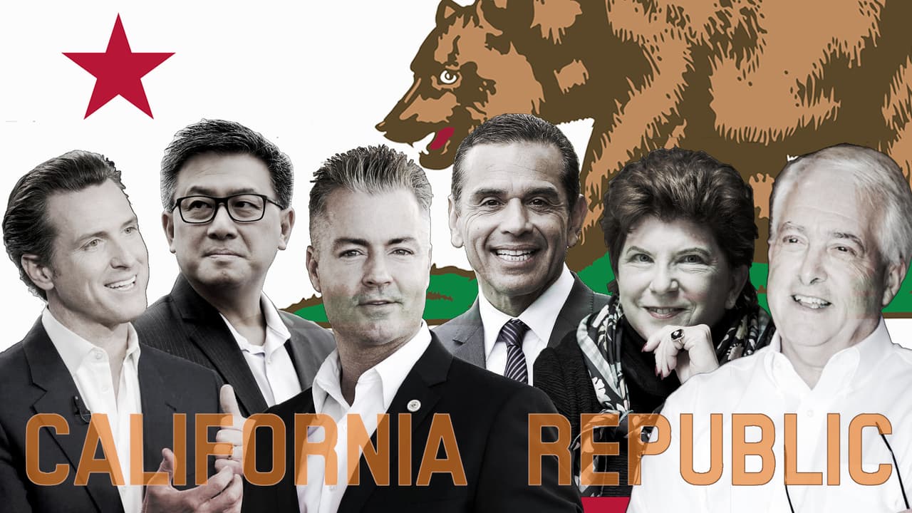 La contienda para elegir al próximo gobernador del estado de California incluye cuatro aspirantes demócratas y dos republicanos: Gavin Newsom (D), John Chiang (D), Travis Allen (R), Antonio Villaraigosa (D), Delaine Eastin (D) y John Cox (R).