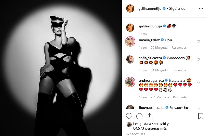 Su última publicación en Instagram fue 
<b><a href="https://www.instagram.com/p/B4NEehOAUQv/" target="_blank">esta foto </a></b>fechada el pasado 29 de octubre. 
<b><a href="https://twitter.com/GalileaMontijo" target="_blank">En Twitter</a></b>, su cuenta no registra actividad desde el 8 del mismo mes.