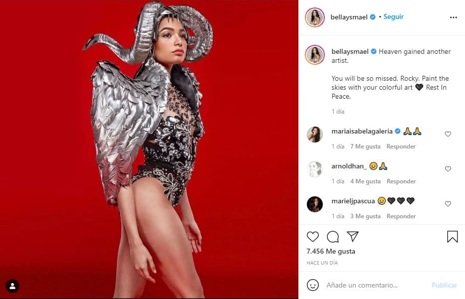 "El cielo ganó otro artista. Te extrañaremos mucho, Rocky. Pinta los cielos con tu arte colorido. Descansa en paz", escribió la Miss Filipinas, Bella Ysmael.