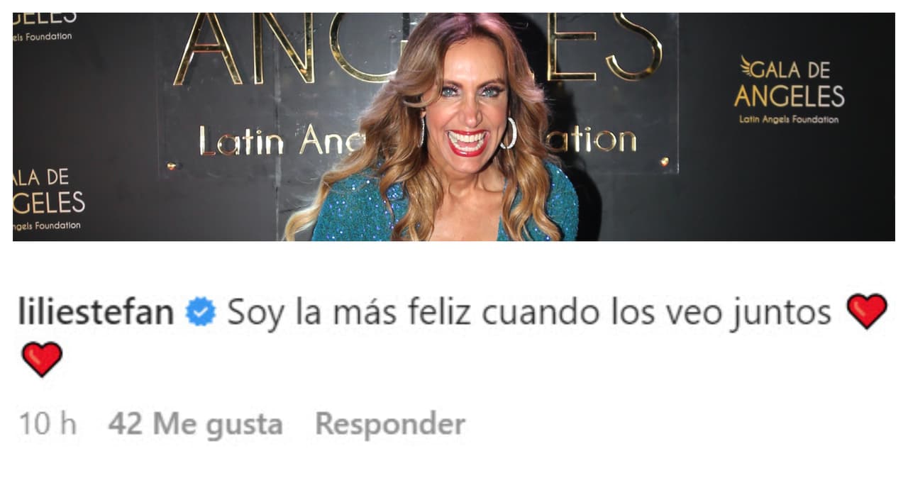 "Soy la más feliz cuando los veo juntos", les escribió Lili Estefan al ver las fotos.