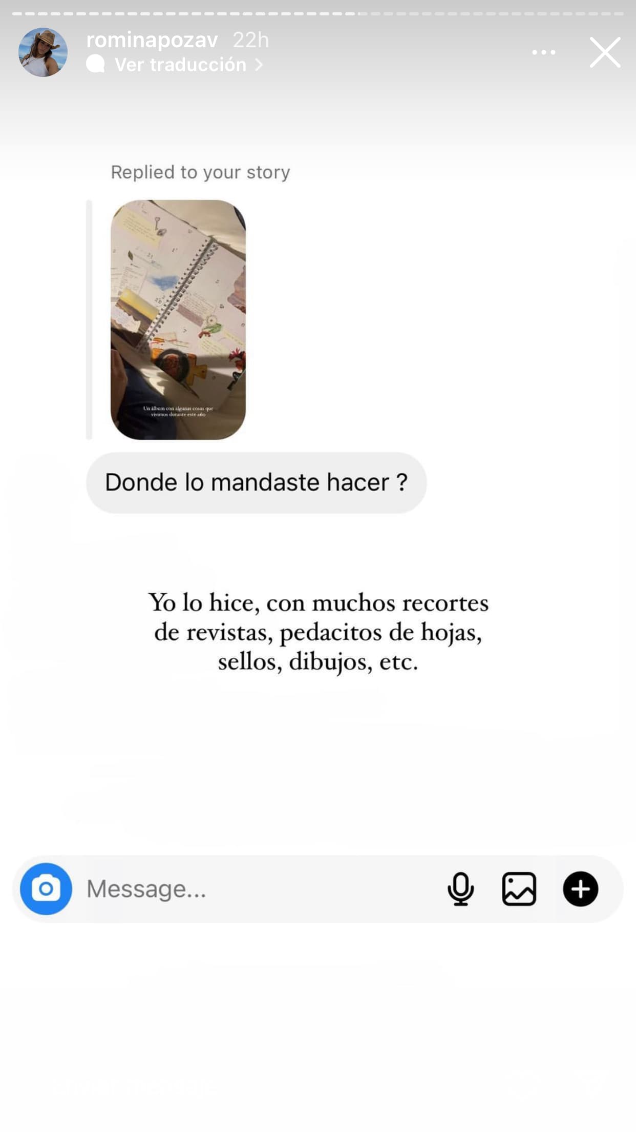 El regalo de aniversario les gustó tanto a sus 'followers' que le preguntaron en dónde podían conseguirlo. Romina aseguró que fue producto de su creatividad y que lo hizo con materiales reciclados y dibujos.
