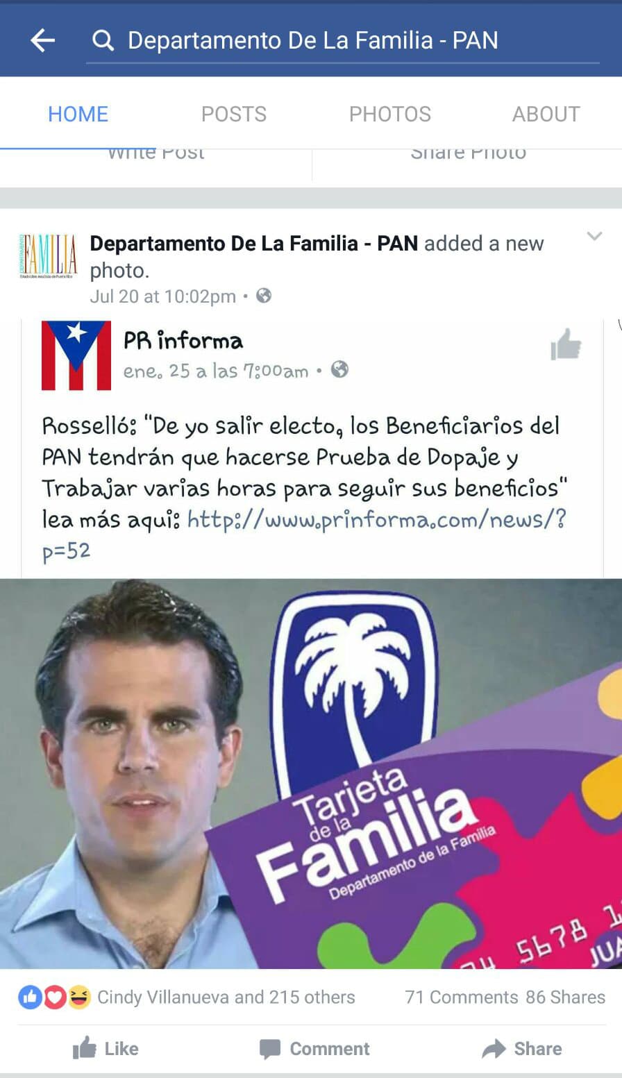 PNP truena contra departamento de la Familia por supuesto ataque en contra de Roselló