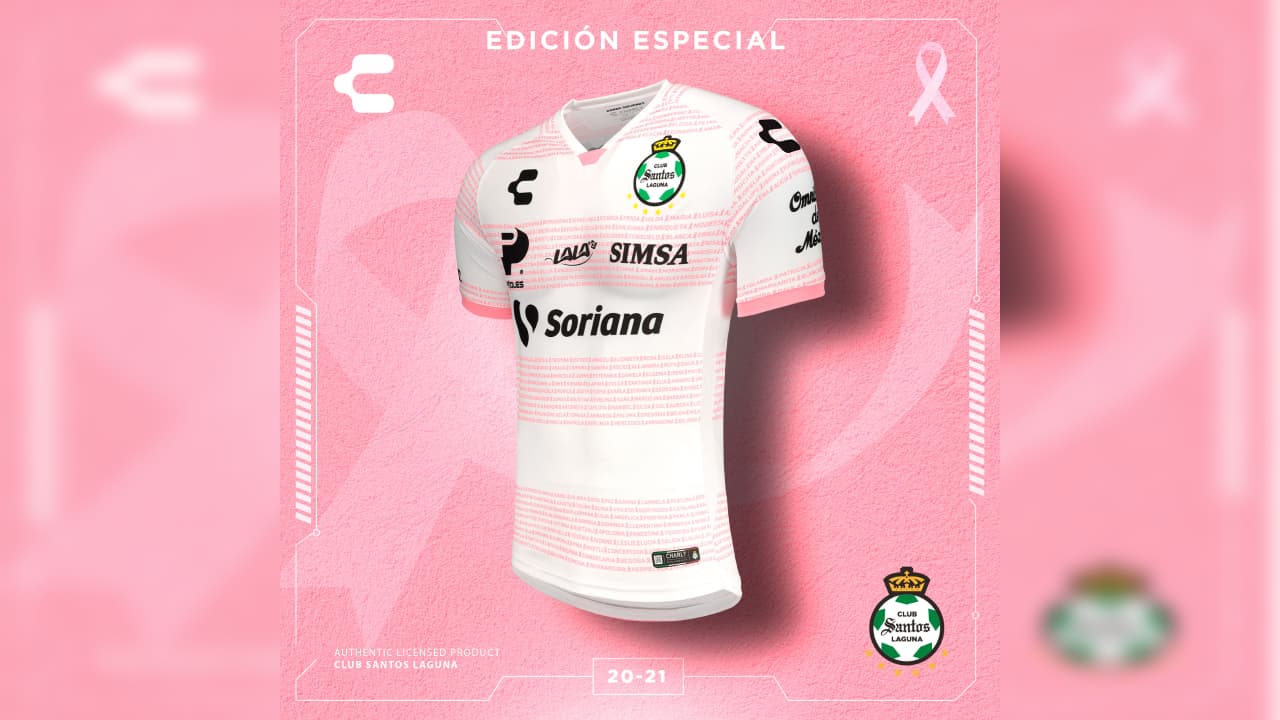 Atlas y Santos presente unos hermosos jerseys de edición especial para apoyar a la lucha frente al Cáncer de Mama en México.