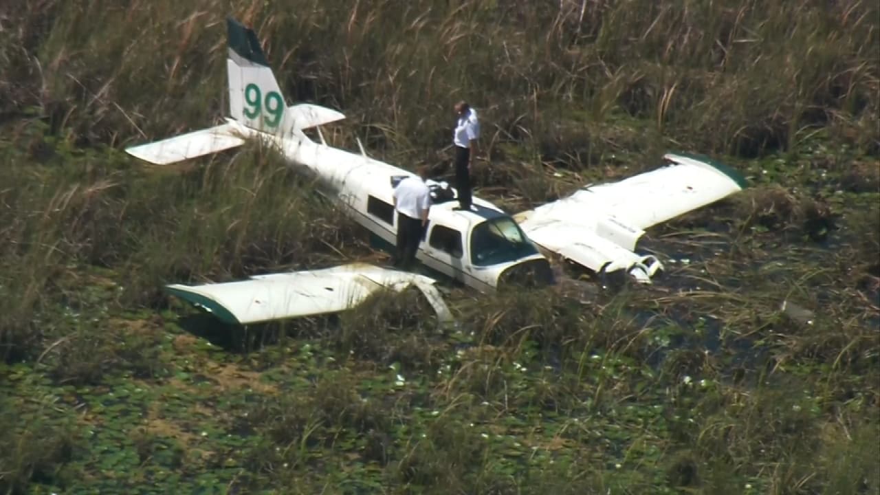 Avioneta se estrella en medio de los Everglades; rescatan a sus tripulantes