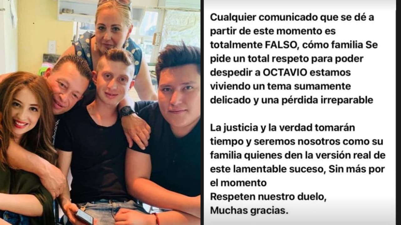 Comunicado emitido a nombre de la familia Ocaña, publicado por la hermana del actor.