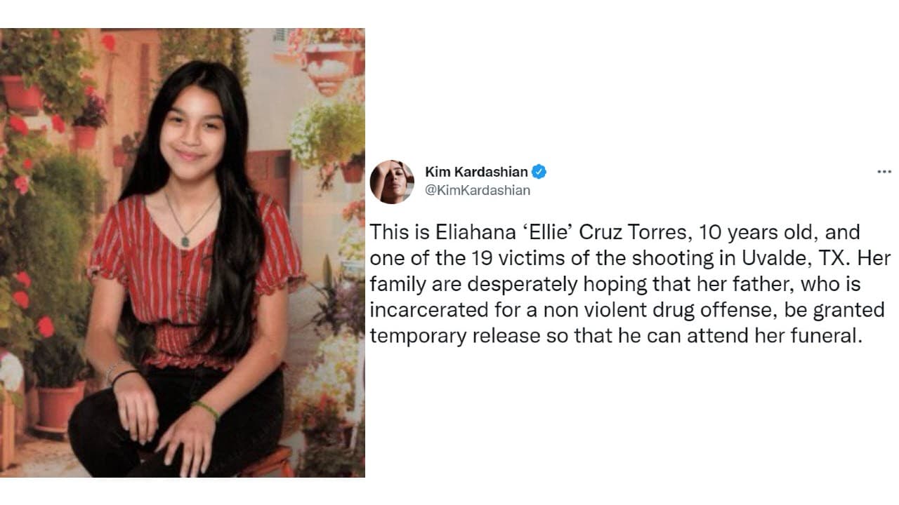 Kim Kardashian pidió a las autoridades que el padre de Elihana Torres Cruz pueda salir de la cárcel para asistir a su funeral.
