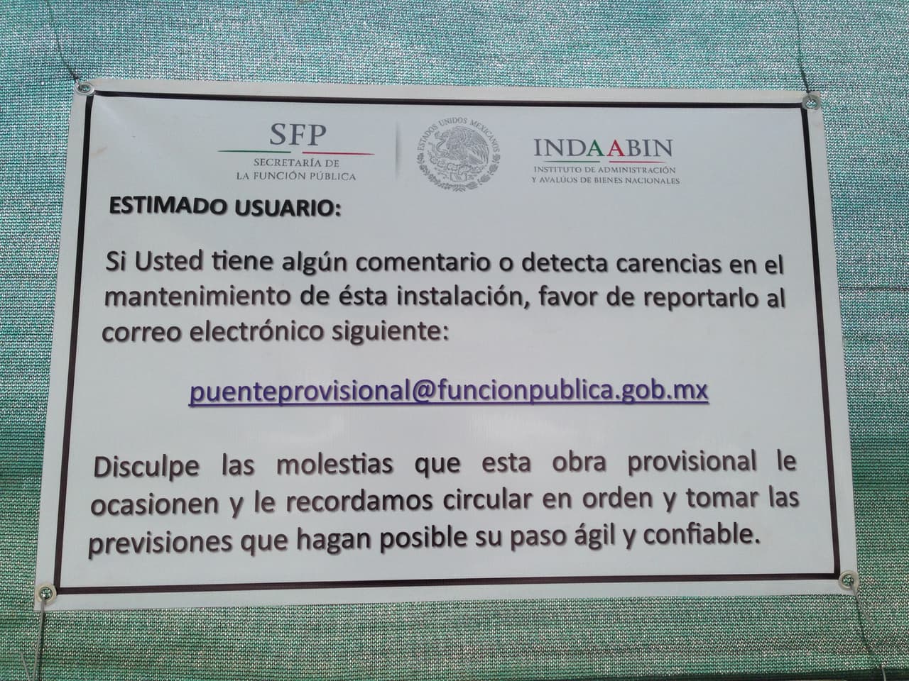 Disculpe las molestias.