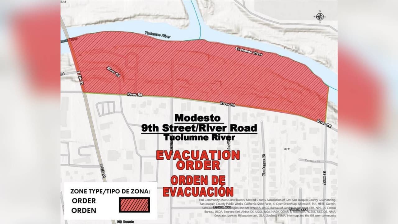 Ordenan evacuaciones obligatorias en Modesto por crecido del río Tuolumne