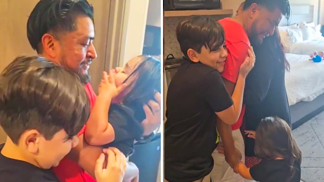 Padre hispano se reencuentra con sus niños tras salir de la detención de ICE en Georgia