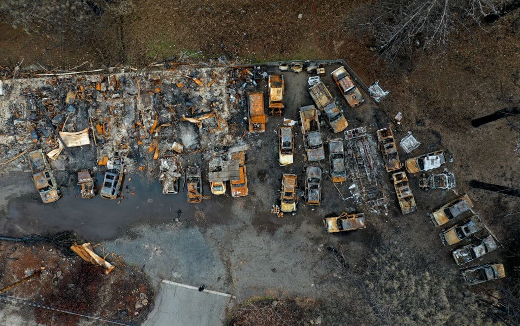 Esta es una de la visuales de Paradise, tras el incendio. 
<br>(Foto por: Justin Sullivan/Getty Images)