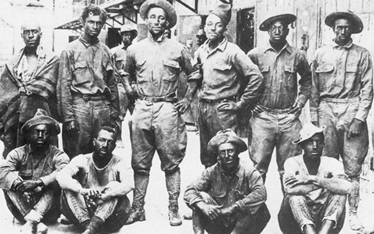 Soldiers of the tenth United States Army cavalry regiment, who were taken prisoner in the Battle of El Carrizal against the Mexican federal army.