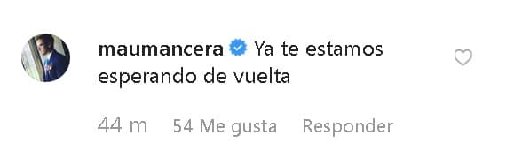 Mientras tanto, el también presentador Mauricio Mancera le escribió: "Ya 
<b>te estamos esperando</b> de vuelta".
<br>