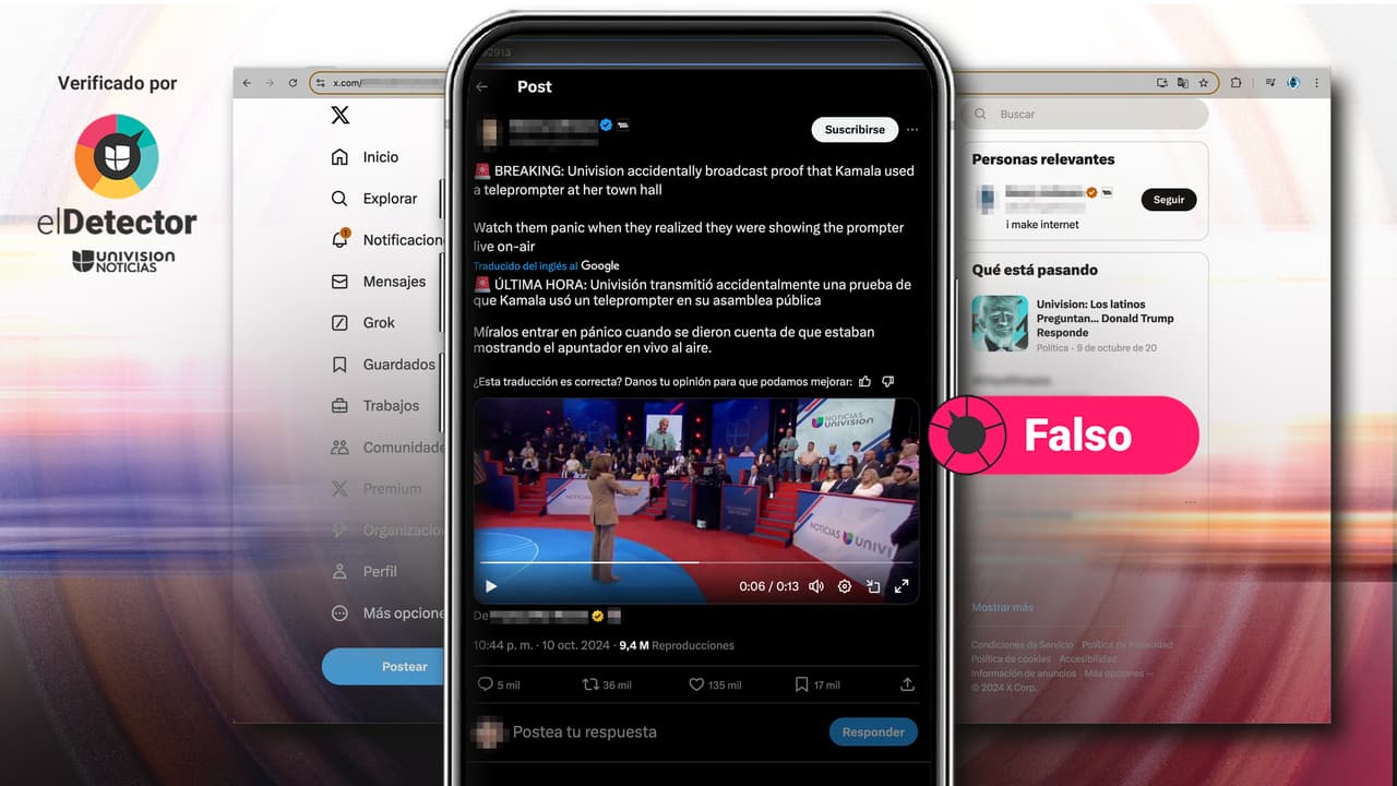 Es falso que Kamala Harris usó un teleprompter en el town hall con latinos de Univision