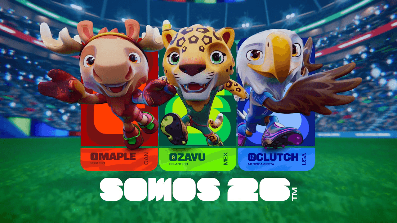 <b>El alce Maple™, el jaguar Zayu™ y el águila Clutch™ - Mundial 2026</b>
<br>Representan la unidad y la pasión por el futbol de Norteamérica.