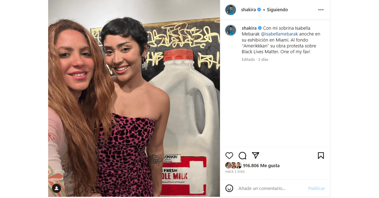 Shakira presentó a su sobrina, Isabella Mebarak