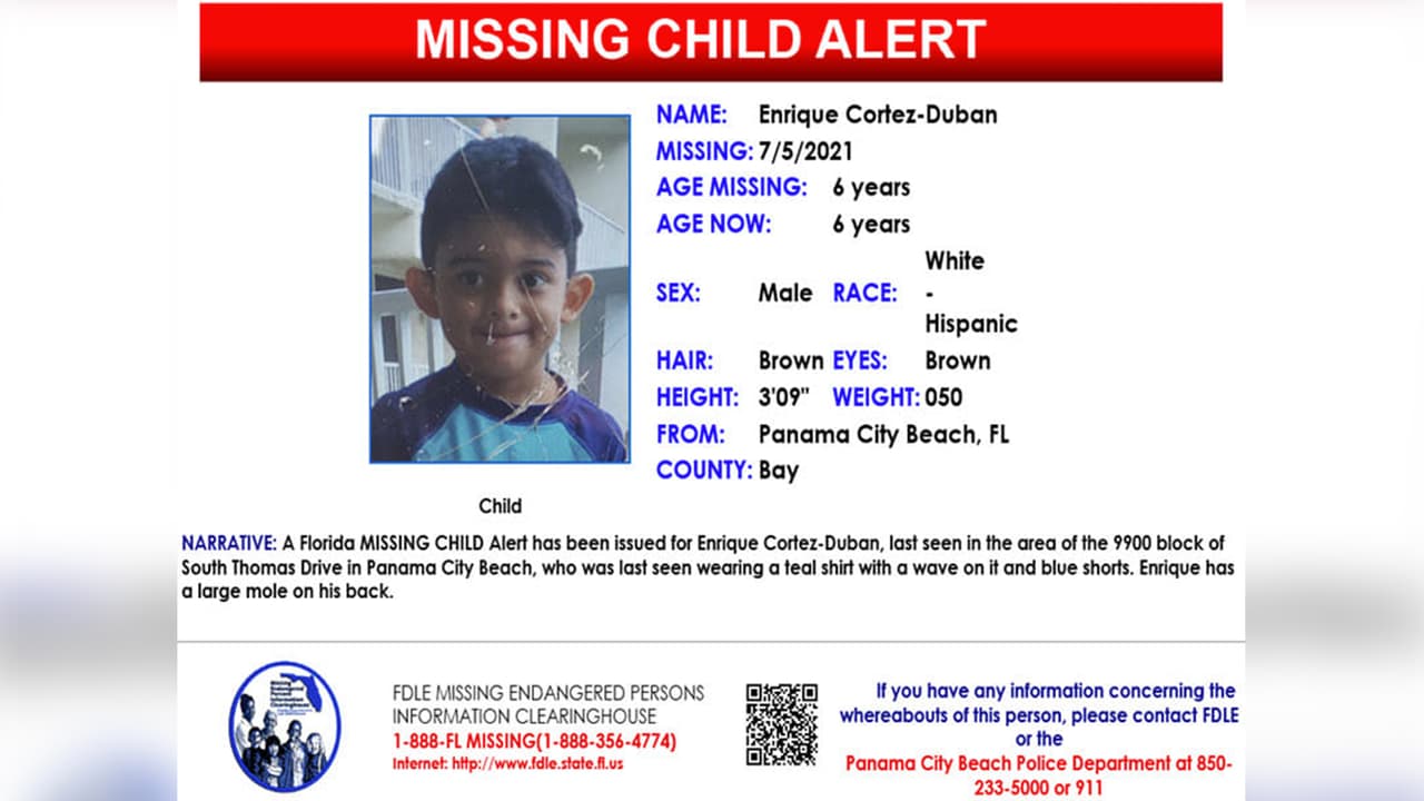 Enrique mide aproximadamente 3 pies de altura, es de ascendencia blanca-hispana y fue visto por última vez con una camisa verde azulado con una ola del océano y pantalones cortos azules. También tiene un gran lunar en la espalda.