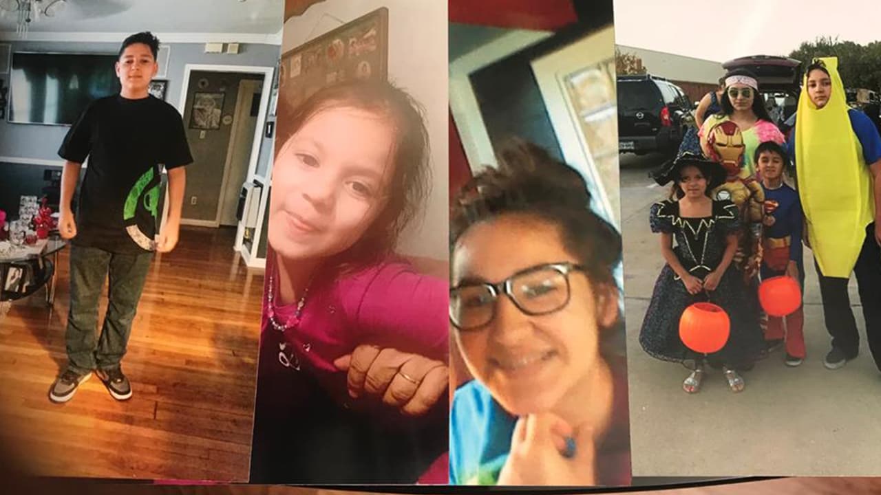 Daisy, de 6 años, Xavier, de 8, Dominic, de 14, y Devy, de 16 años, viajaban con sus bisabuelos en la parte trasera de la van.
