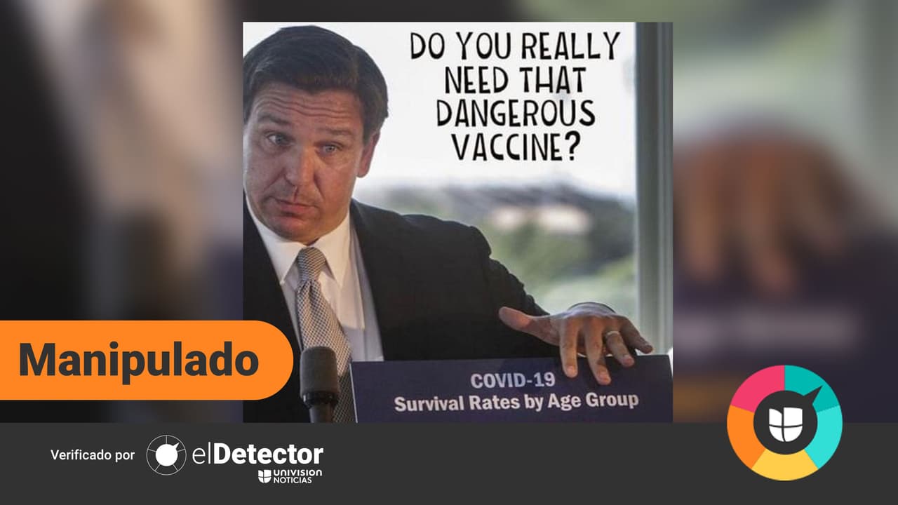 No es cierto que Ron De Santis cuestiona la vacunación contra el covid-19: se trata de un meme